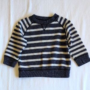 gymboree navy blue striped crewneck raglan sleeve sweatshirt 18-24 months baby